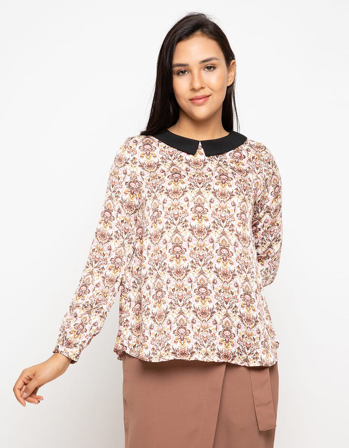Edition Collar Woven Blouse Printed Eb6