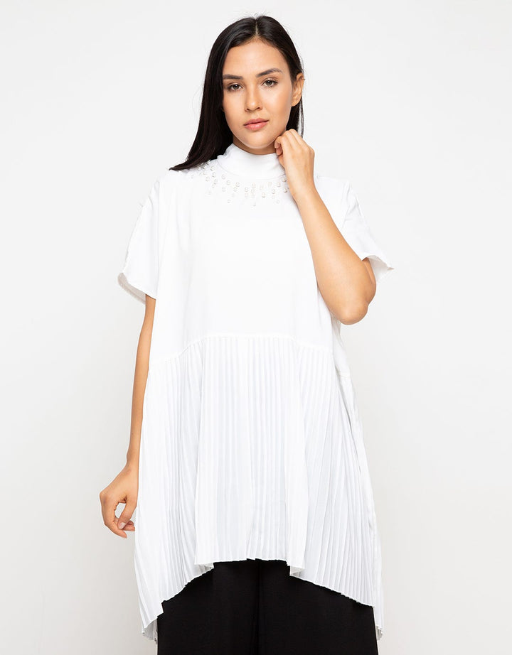 Edition High Neck Pleat Blouse Eb149