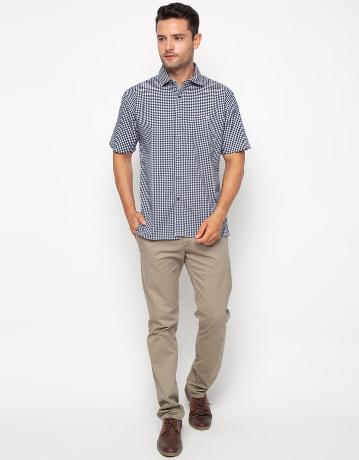 Edition Men Gingham Pocket Woven Shirt Kemeja Pendek