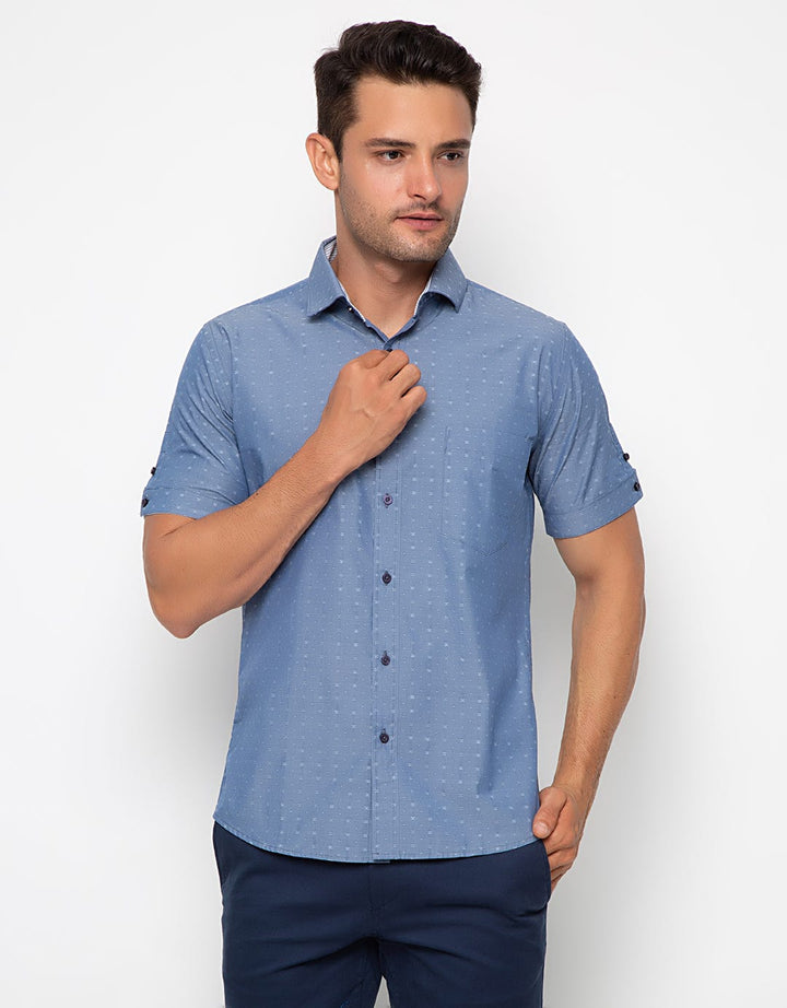 Edition Men  Kemeja Pria Short Sleeve Woven Shirt Dobby Dot