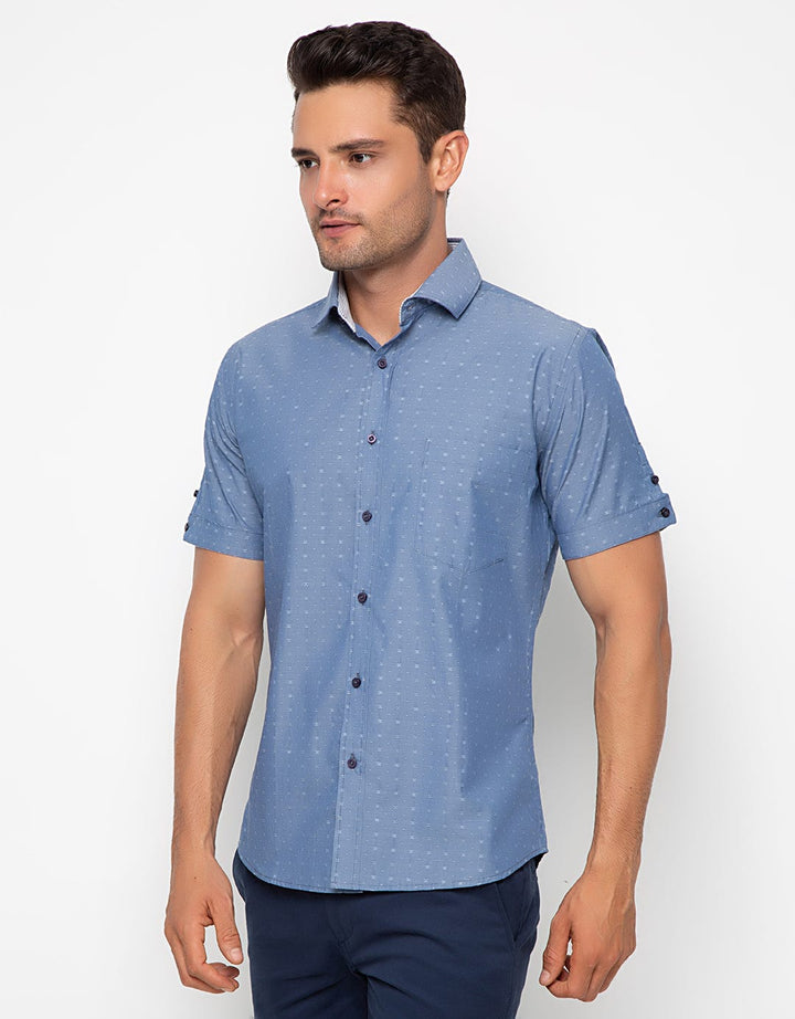 Edition Men  Kemeja Pria Short Sleeve Woven Shirt Dobby Dot