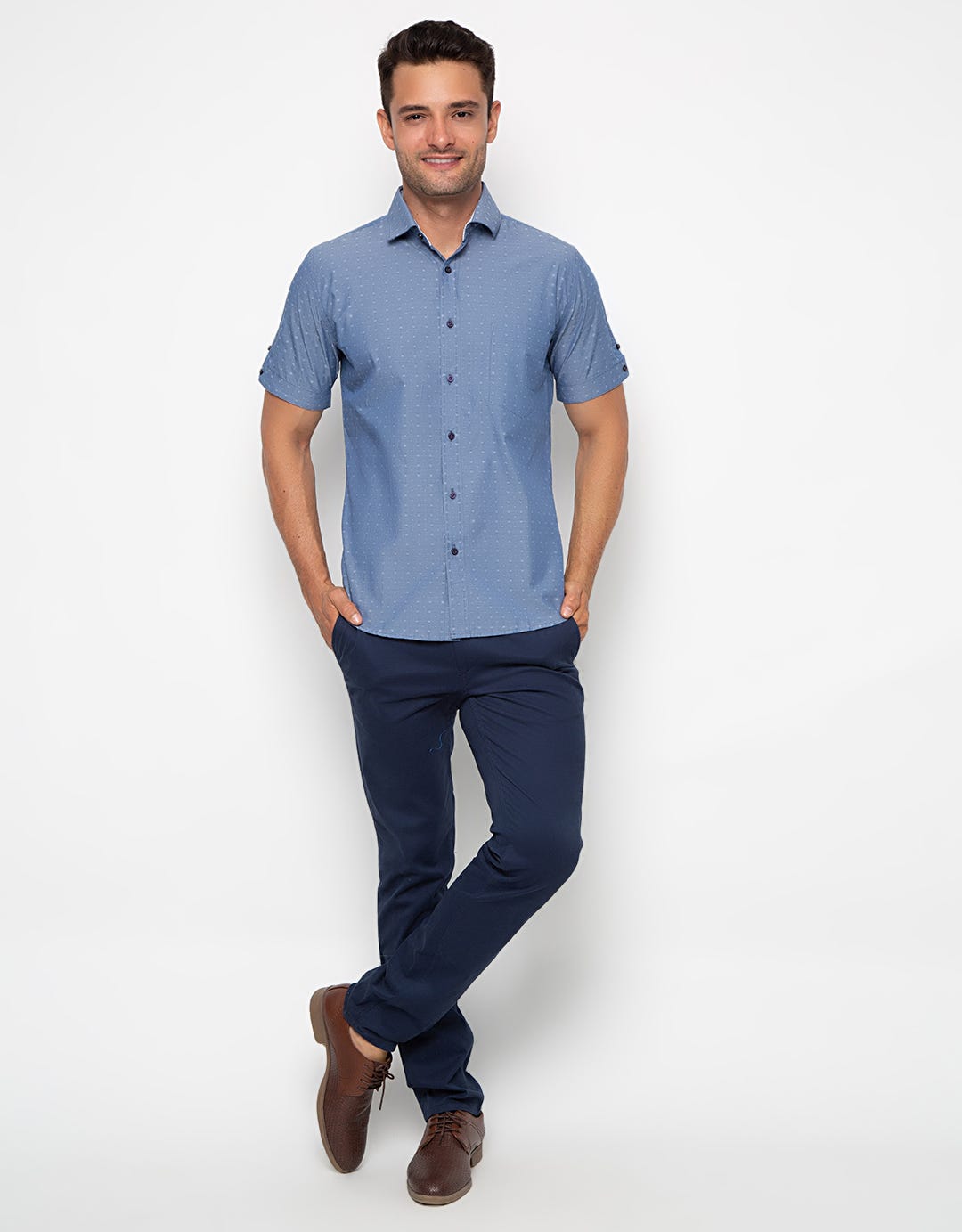 Edition Men  Kemeja Pria Short Sleeve Woven Shirt Dobby Dot