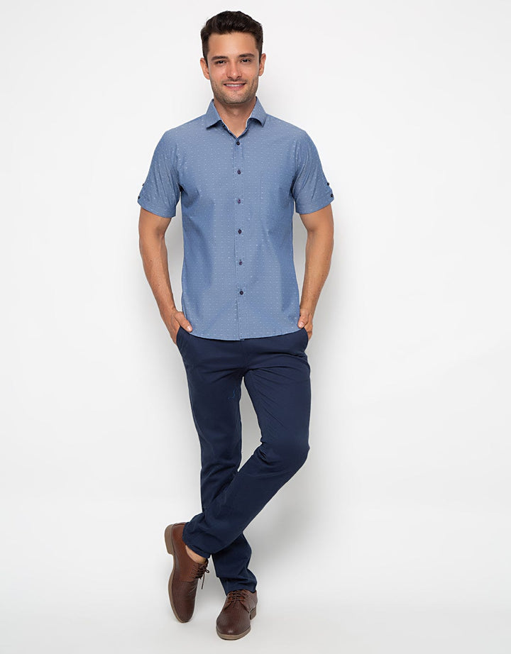 Edition Men  Kemeja Pria Short Sleeve Woven Shirt Dobby Dot