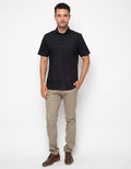 Edition Mens Kemeja Pria Lengan Pendek Mitered Yoke Shirt