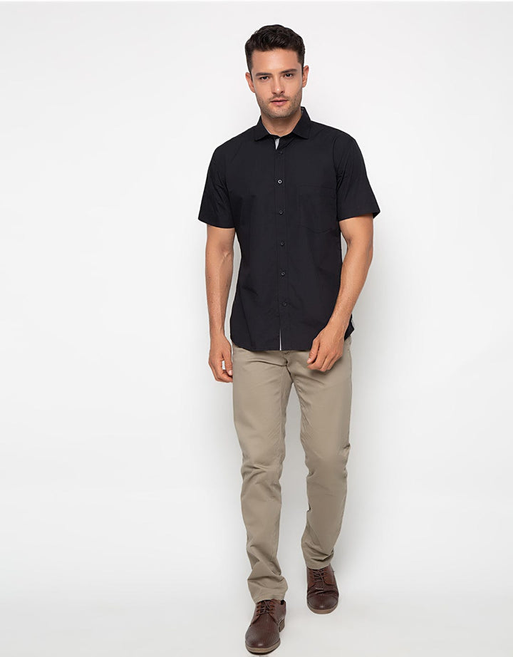 Edition Mens Kemeja Pria Lengan Pendek Side Skoder Shirt