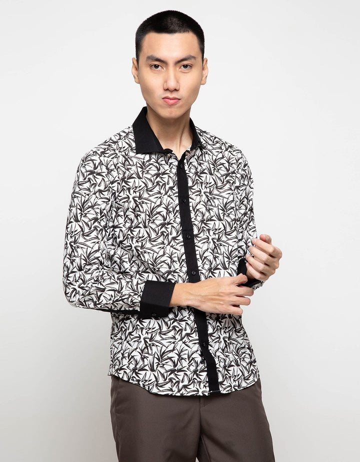 Edition Palm Print Contrast Shirt