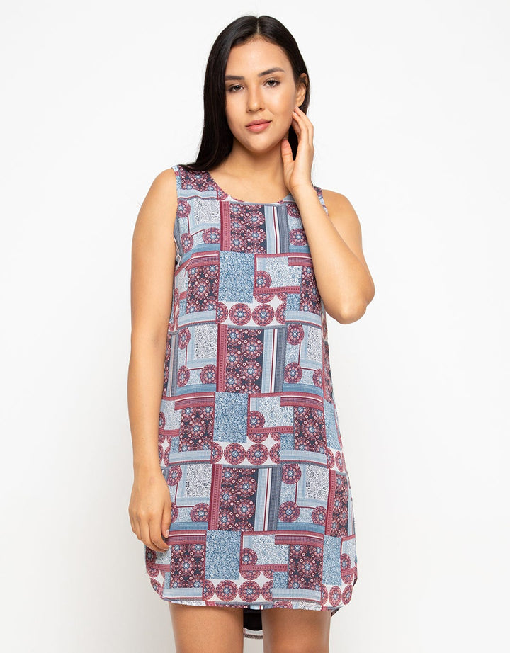Edition Patchwork Hi Lo Dress Printed Ed6