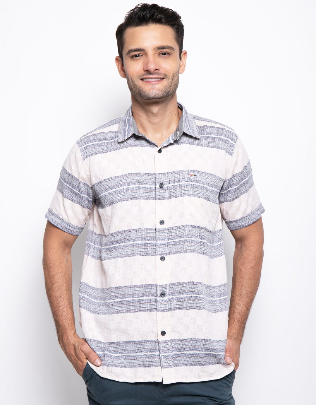 Emba Classic Kemeja Lengan Pendek Arsenio Navy
