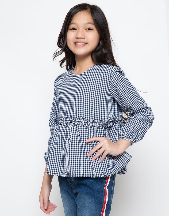 Exit Girls Blus Anak Perempuan Gingham Ruffle