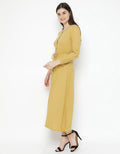 Exit Klarybel Longdress with Button and Waistrape Yellow