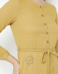 Exit Klarybel Longdress with Button and Waistrape Yellow
