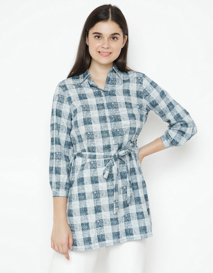 Expand Katherine Plaid with Waistrape Detail
