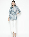 Expand Katherine Plaid with Waistrape Detail