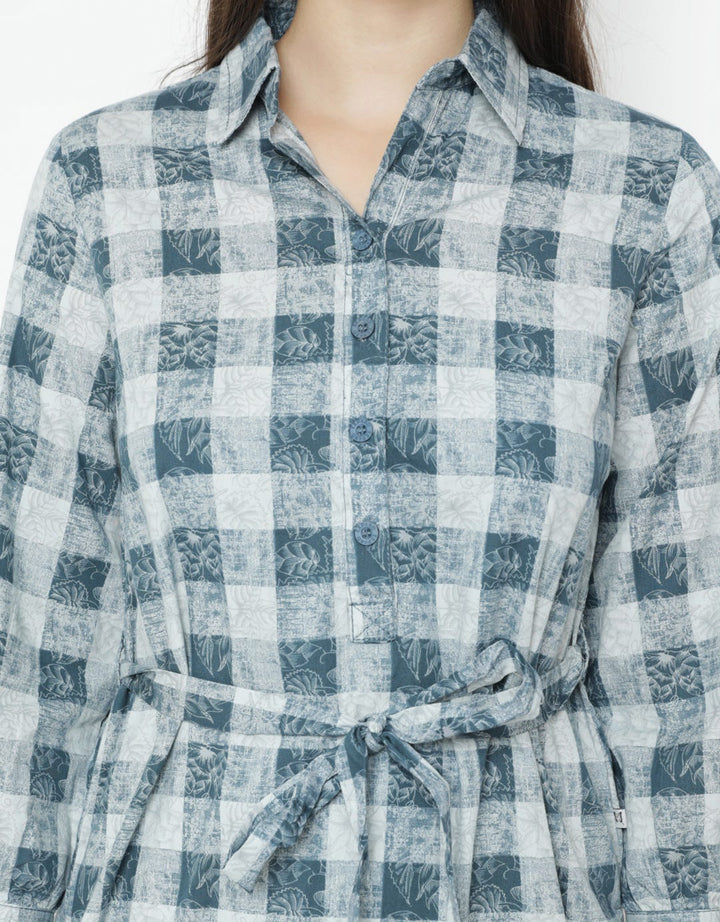 Expand Katherine Plaid with Waistrape Detail