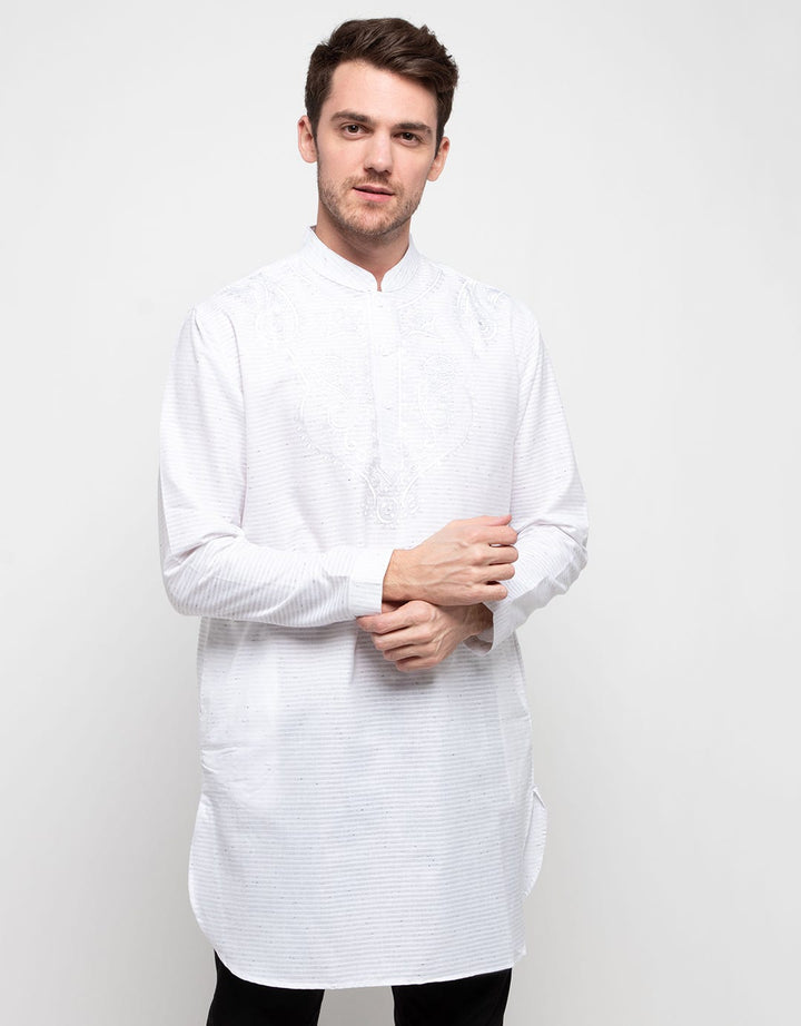 Hassenda Long Sleeve Koko Shirt with Textured &amp; Embroidery Accents