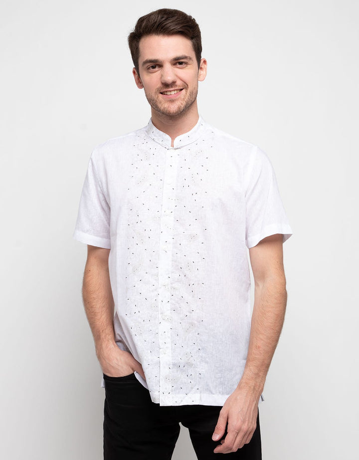 Hassenda Floral Embroidery Short Sleeve Koko Shirt