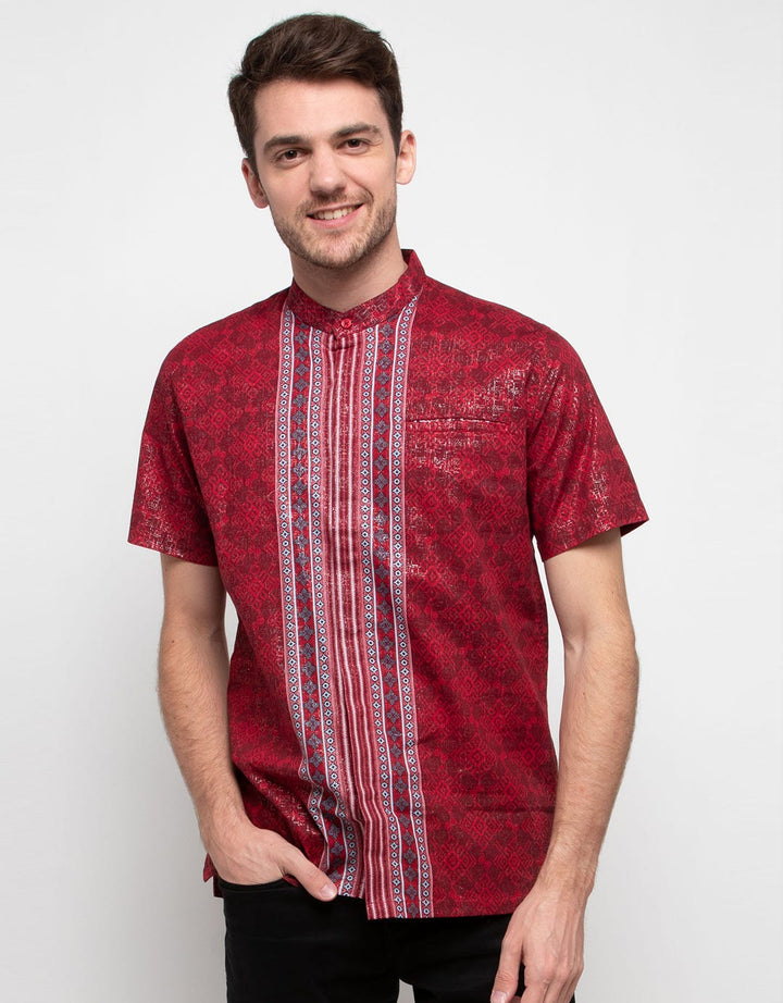 Hassenda Kemeja Koko Lengan Pendek Full Print