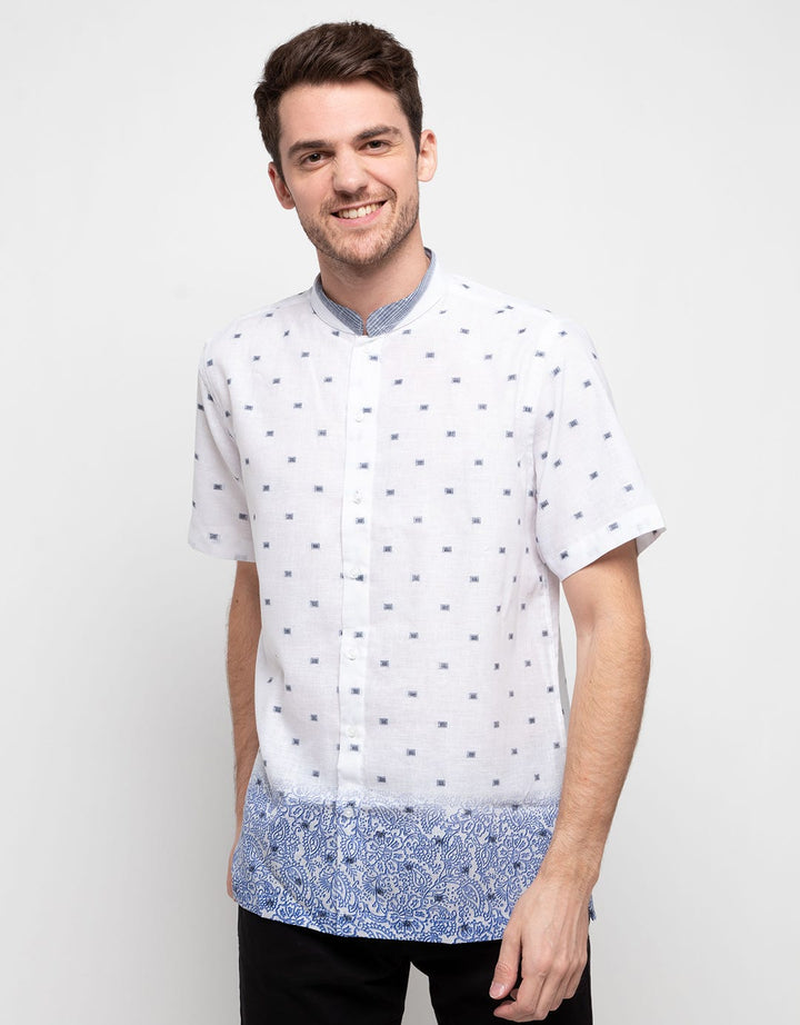 Hassenda Kemeja Koko Lengan Pendek Full Print