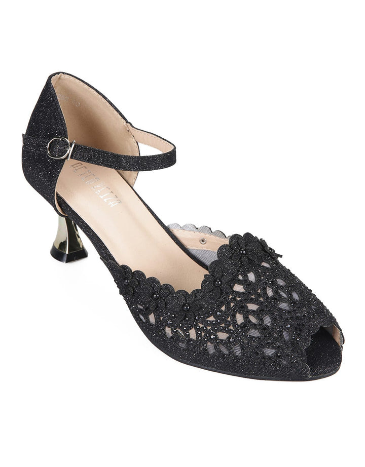 Peter Keiza Heels Shoes Floral Strap Detail