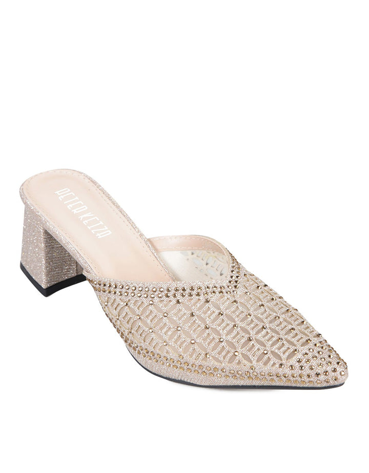 Peter Keiza Sepatu Heels Detail Wide Diamante Strap
