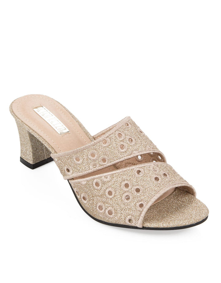 Peter Keiza Glittery Circle Heels Sandals