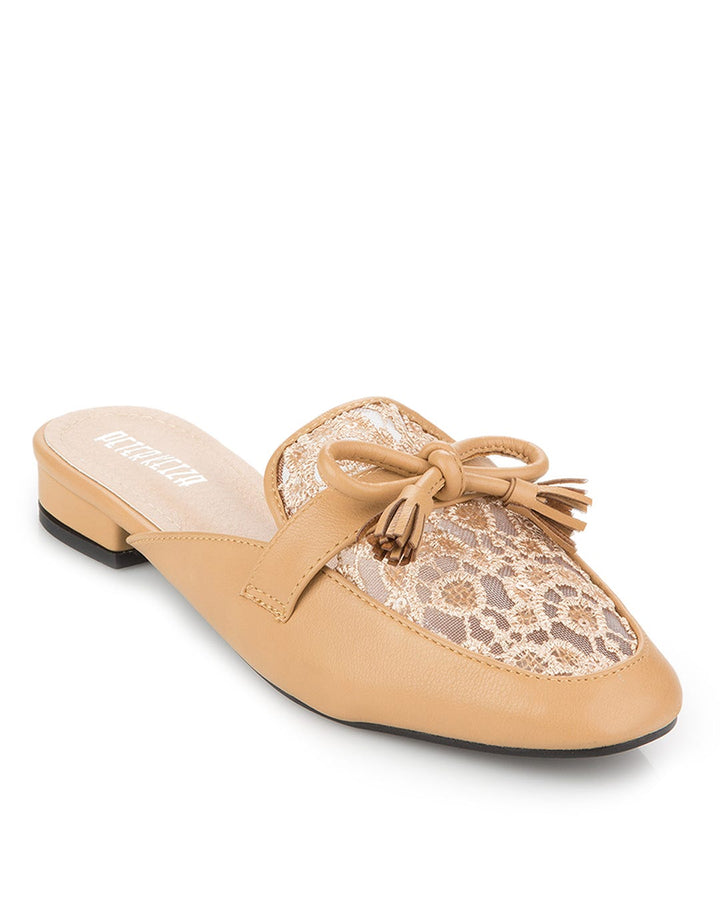 Peter Keiza Heels Shoes Knot &amp; Floral Lace Accent