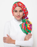 My Hijab Flower Square Satin Pashmina