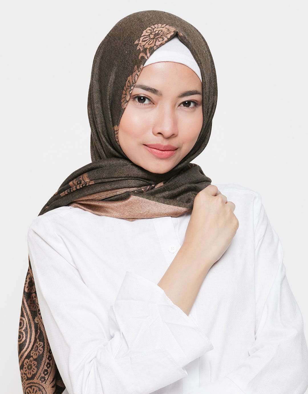 Hijabku Pashmina Print Bunga Mekar