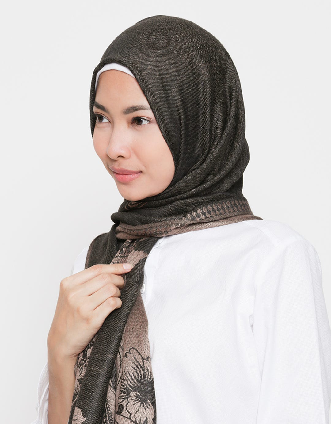 Hijabku Pashmina Print Rantai Bunga