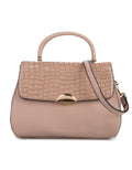 HUER Herye Croc Embossed Satchel Bag