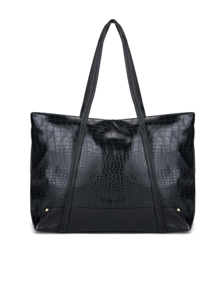 Huer Reyagi Croc Embossed Tote Bag