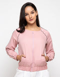 Minimal Raglan Jacket with Contrast Piping