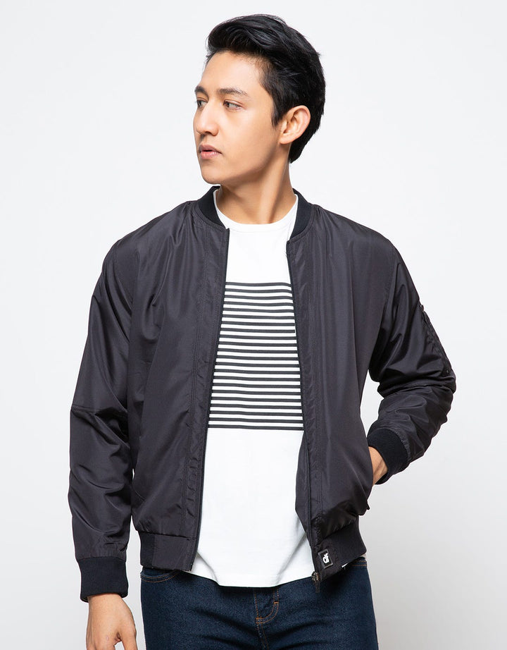 D&F Jaket Pria Bomber Zipper Side