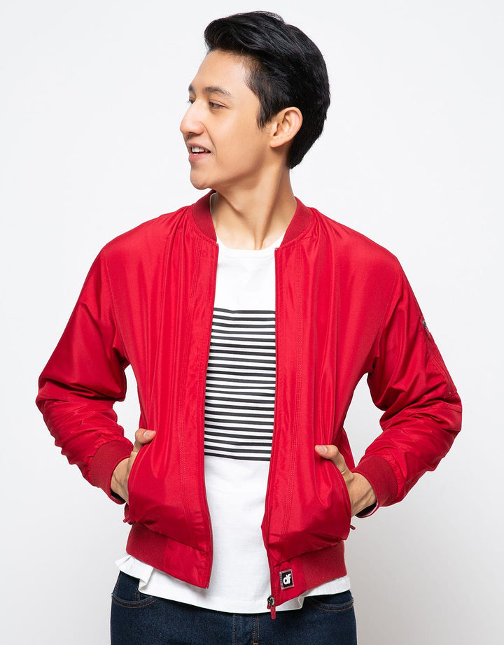 D&F Jaket Pria Bomber Zipper Side
