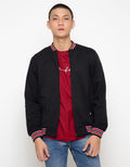 d&f Jacket Cvc Bomber Hitam Stripe