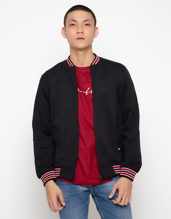 d&f Jacket Cvc Bomber Hitam Stripe