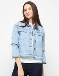 J DENIM RUFFLED ARMS
