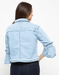 J DENIM RUFFLED ARMS