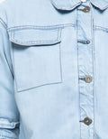 J DENIM RUFFLED ARMS