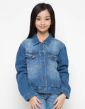 U-shaped EMBROIDERED DENIM JACKET