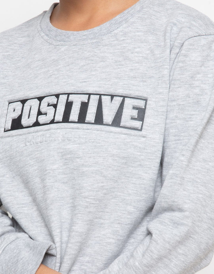 POSITIVE EMB SWEATER