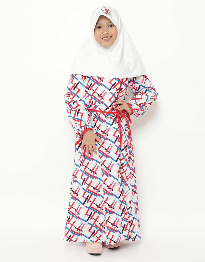 Jedea by Donita Muslim Dress Print Colorful Stripes