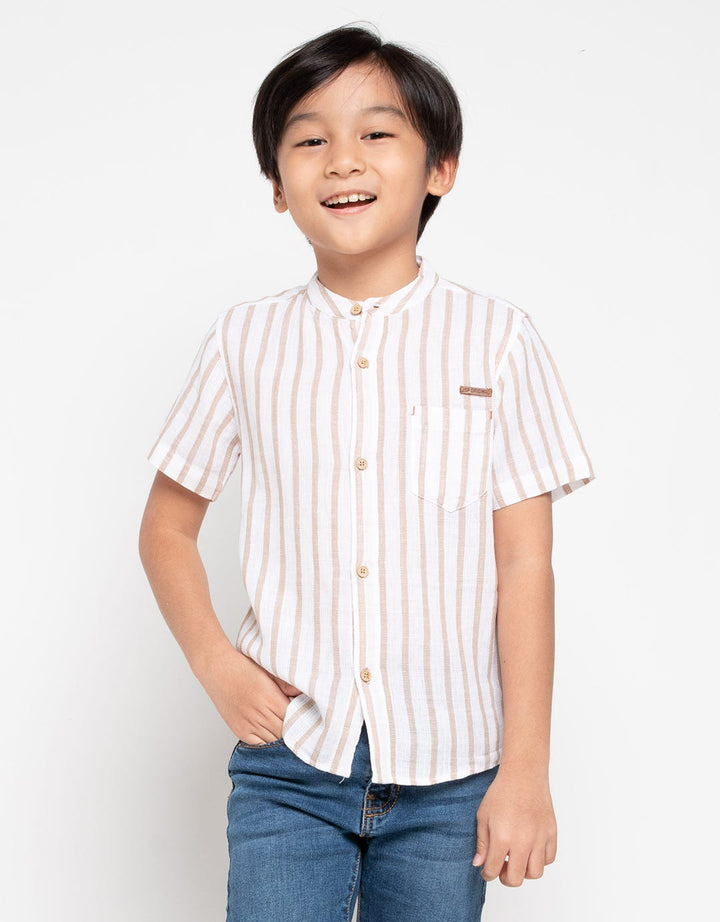 Jsp Boys Short Sleeve Shirt Butterscotch Kids 04 (5-14 Years)