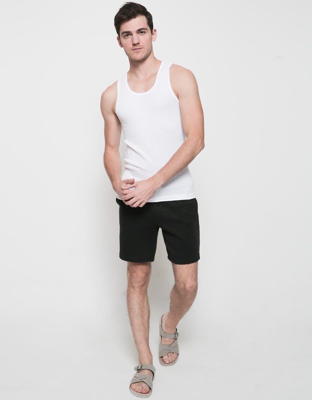 Crocodile Singlet Combed Cotton Pria