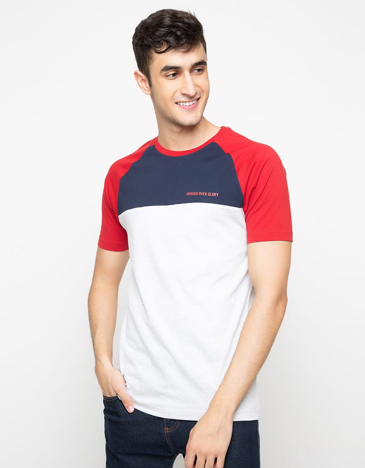 Country Fiesta T-shirt Raglan Aksen Cut & Sewn