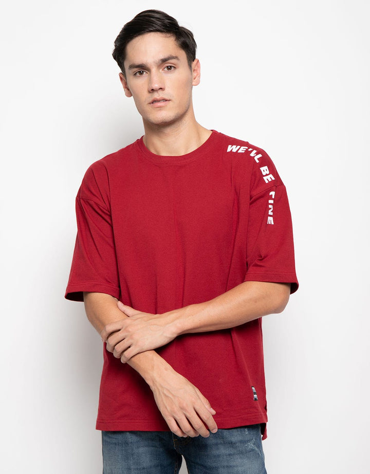 d&f T-Shirt Oversize Well Be Fine Print