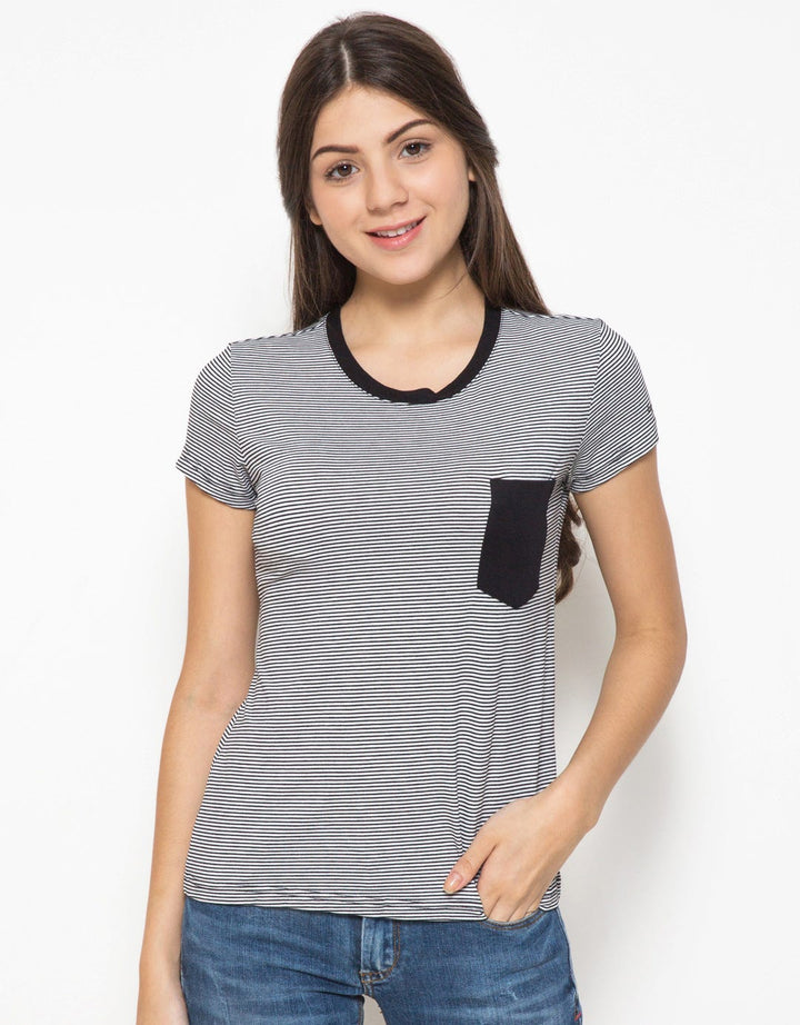 Logo Jeans Crowded Stripes Woman Tee