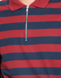 Cole Regular Stripe With Zipper Kaos Kerah Pria