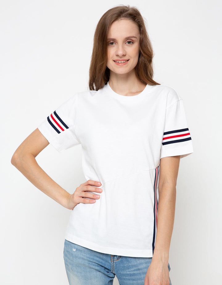 Connexion Round Neck C&amp;S Rib Arms Women's Short Sleeve T-Shirt