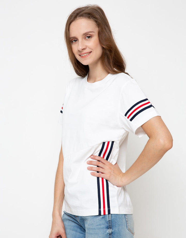 Connexion Round Neck C&amp;S Rib Arms Women's Short Sleeve T-Shirt
